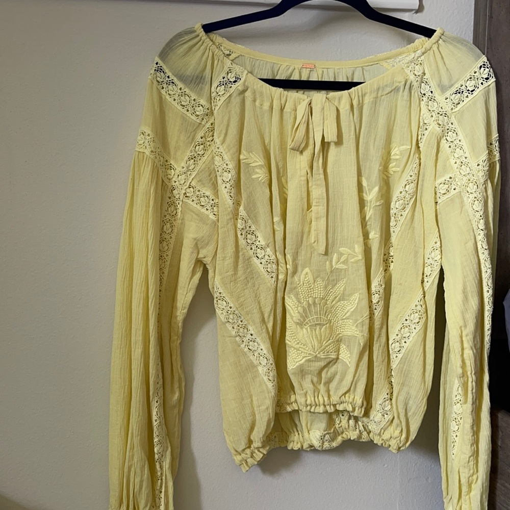 yellow Free People blouse